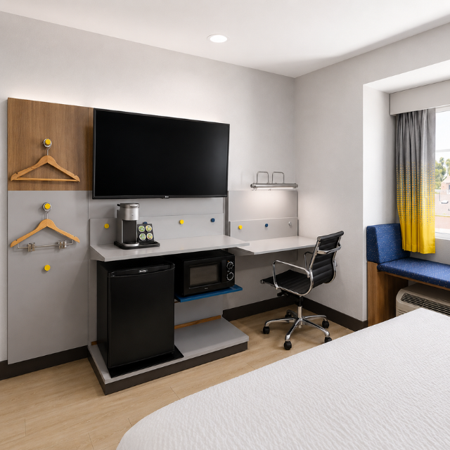 Compact Hospitality Microtel Hotel Furniture from Vietnam Supplier Designed for Budget Hotel Owners-OEM Hotel Bed Room Sets
