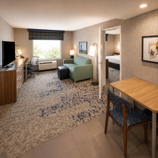 Customizable Home2 Suites Hotel Casegoods Commercial Guestroom Furniture Manufactured With MDF And HPL Vietnam OEM Supplie