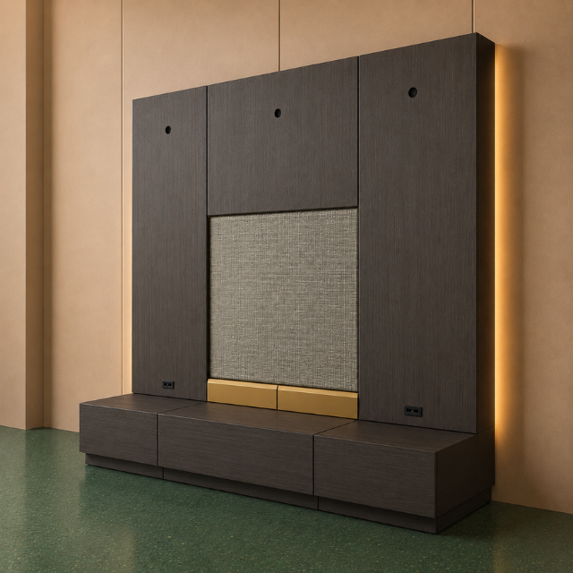 Exclusive Wall Mounted Bench Motel 6 Hospitality Furniture Package with Commercial Bedroom Casegoods Vietnam OEM Supplier - Image 2