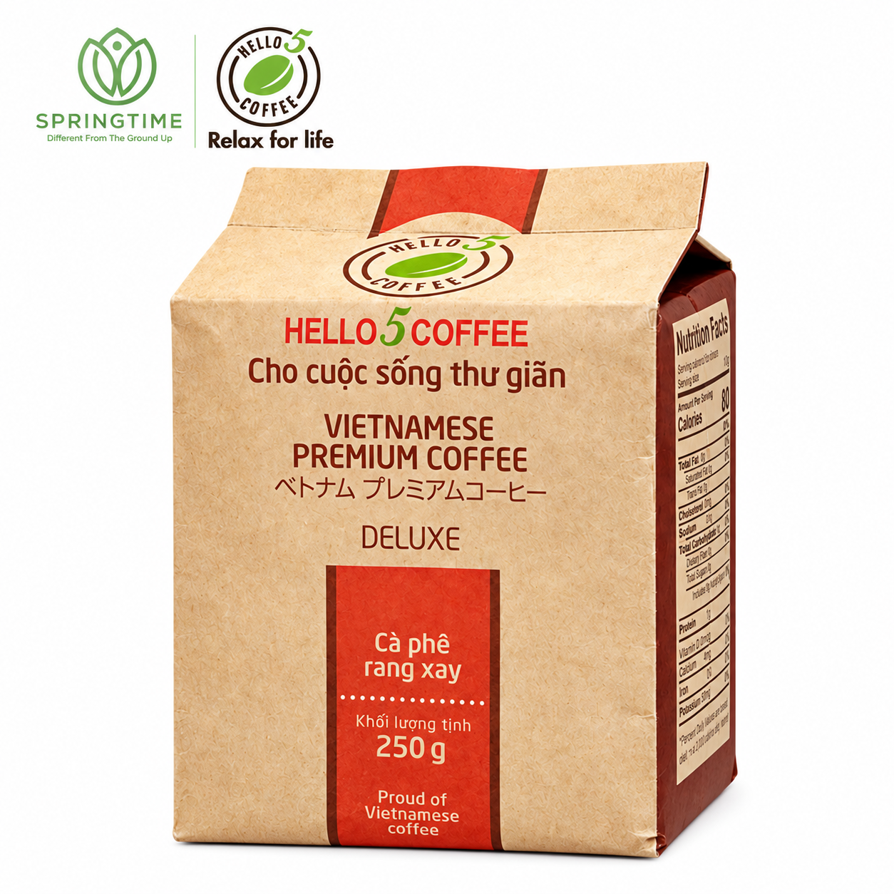 Hello 5 Coffee Deluxe Vietnamese Premium Arabica & Robusta Blend Ground Coffee Powder - Image 2