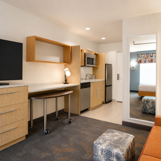 High-End Home2 Suites Hotel Bedroom Furniture Luxury Casegoods Collection Using Durable MDF Vietnam Factory Manufacturer