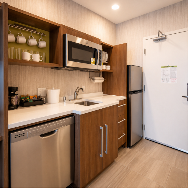 Hospitality Grade Home2 Suites Hotel Casegoods Modern Guestroom Furniture Using CARB P2 MDF Vietnam Factory Supplier