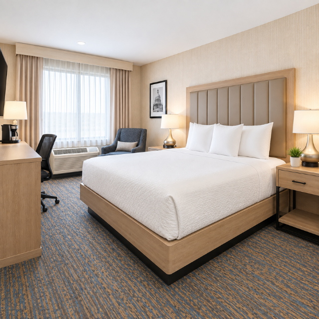 Independence Hotel Hospitality Casegoods Series – Precision-Built Furniture Sizes for Efficient Guestroom Installation