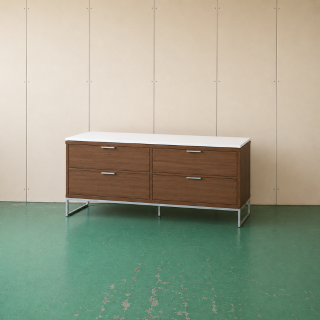 Luxurious Dresser Guestroom Furniture for Courtyard Crafted with MDF Structure and HPL Finish for Elegant Hotel Spaces