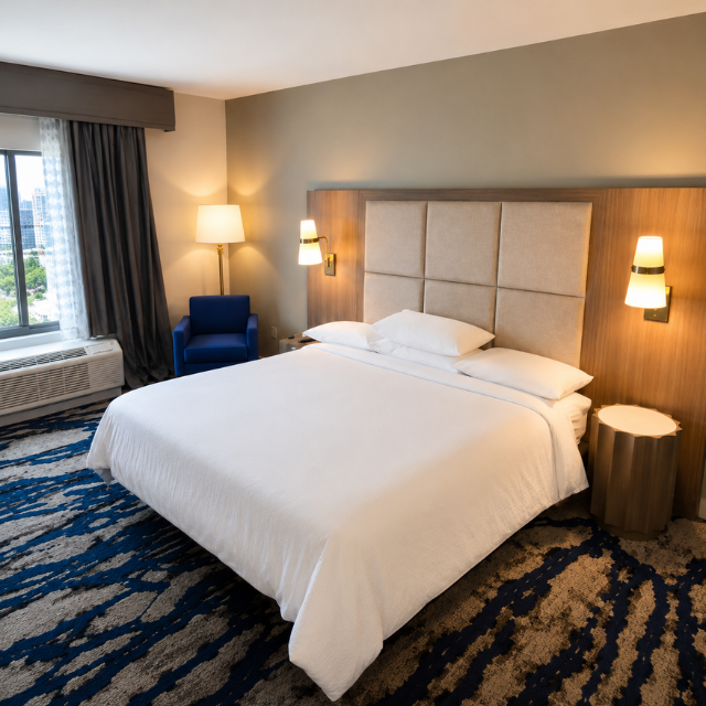 Practical Cocktail Table Hotel Bedroom Furniture for Fairfield Inn Built for Commercial Hospitality and Long Term Operational  - Image 2