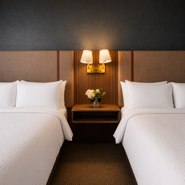 Modern Living MDF/HPL Holiday Inn Hotel Casegoods from Vietnam Supplier Produced for Hotel Renovation and FF&E Procurement