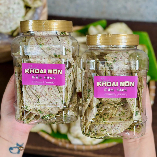 OEM/ODM Crispy Round Slice Taro Chips with Scallion Fish Sauce Flavor | Vietnam Factory - Image 4