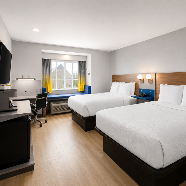 Simplified Comfort Bedroom Sets Microtel Hotel Furniture from Vietnam Factory Crafted for Contemporary Guestroom Environments