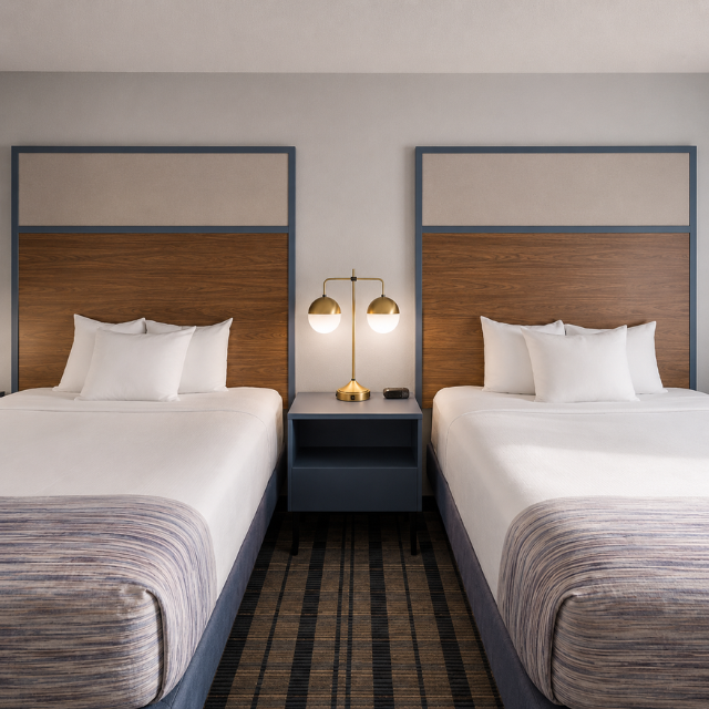 Timeless Queen Headboard and Nightstand Hotel Bedroom Furniture for AmericInn Designed for Guest Comfort and Crafted in Vietnam - Image 3
