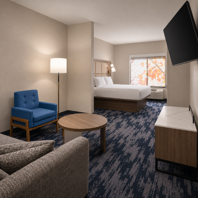 Transitional Guestroom Furniture for Fairfield Inn Crafted for Comfortable Hotel Living and Timeless Design Appeal - Image 2