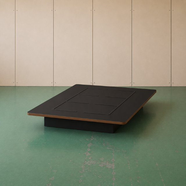 Warm Contemporary Bedbase Furniture for Courtyard Crafted with Engineered MDF and Decorative HPL for Cozy Guestrooms
